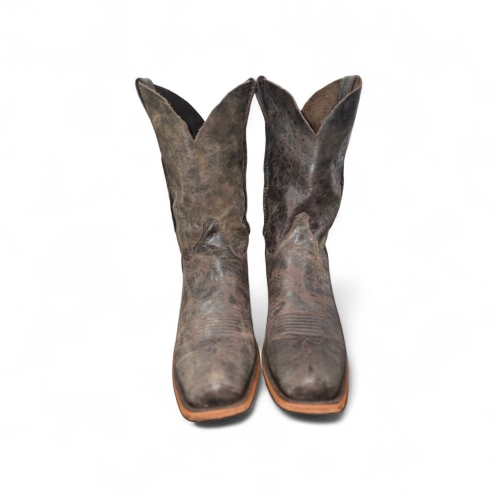Justin Men's Brown Leather boots Western Square toe Size 12D